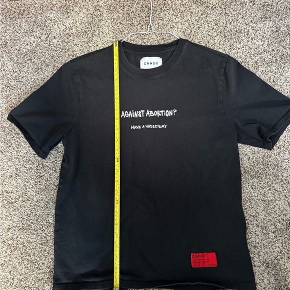 CHNGE Black Graphic Unisex T-Shirt “Against Abortion? Have a Vasectomy” Size S - Picture 1 of 10